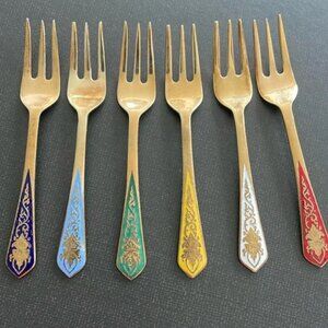 Brass Dessert Fork (6)